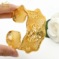indian luxury lady dubai big wide bangle gold color cuff bracelet african ethiopian men women party wedding turkish jewelry gift