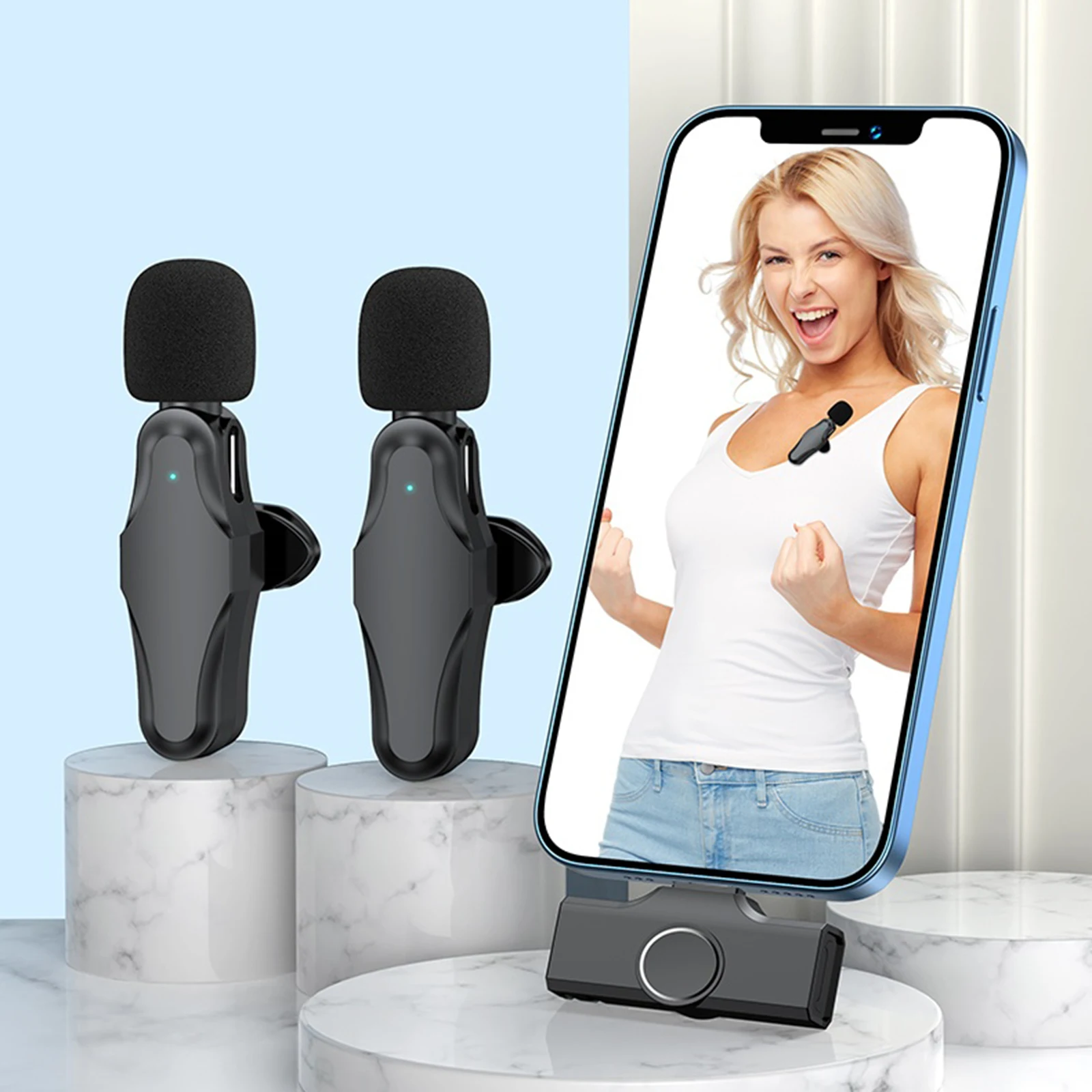 

Wireless Type-C Microphone Clip-on Mic Plug & Play Type-C Noise Cancelling for Vlog Gaming Stream Podcast Recording And So On