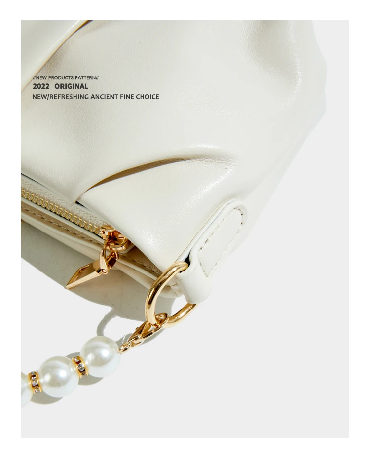 Elmsk 2022 French Style Office Lady Casual Candy Color Bag Women Fashion Pearls Single Shoulder Bag