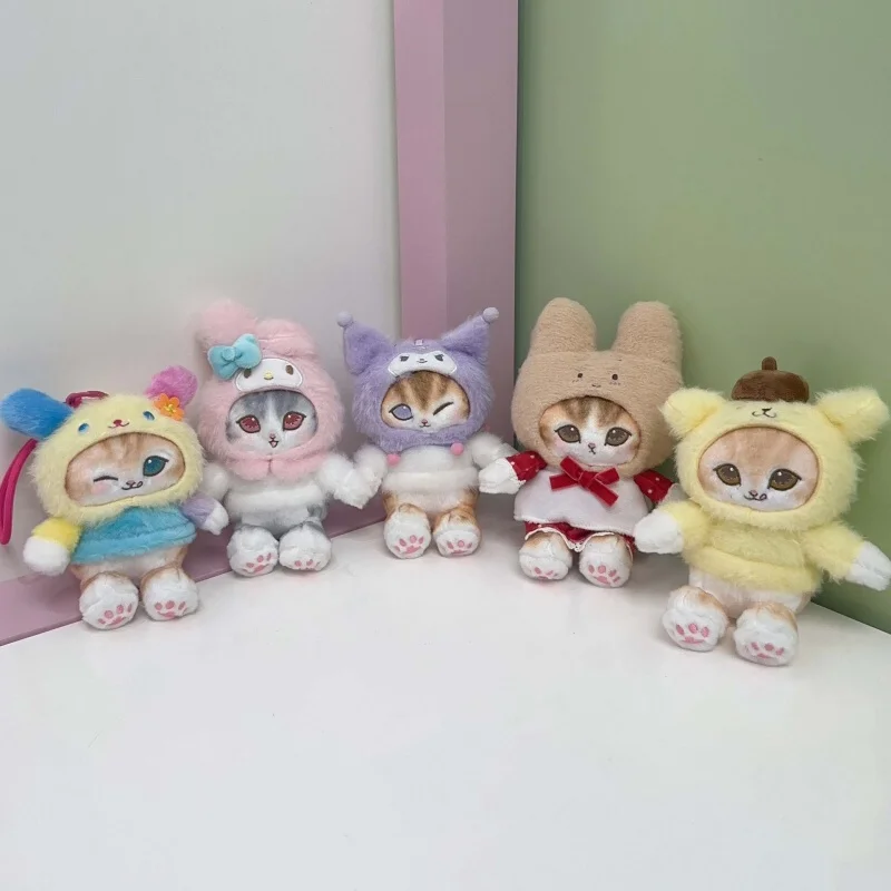 Фото Плюшевая игрушка-брелок Sanrio Shark Cat: Мелоди, Куроми, Почакко, Марронкрем, Мофусанд. Мягкая кукла-подвеска для рюкзака. №5