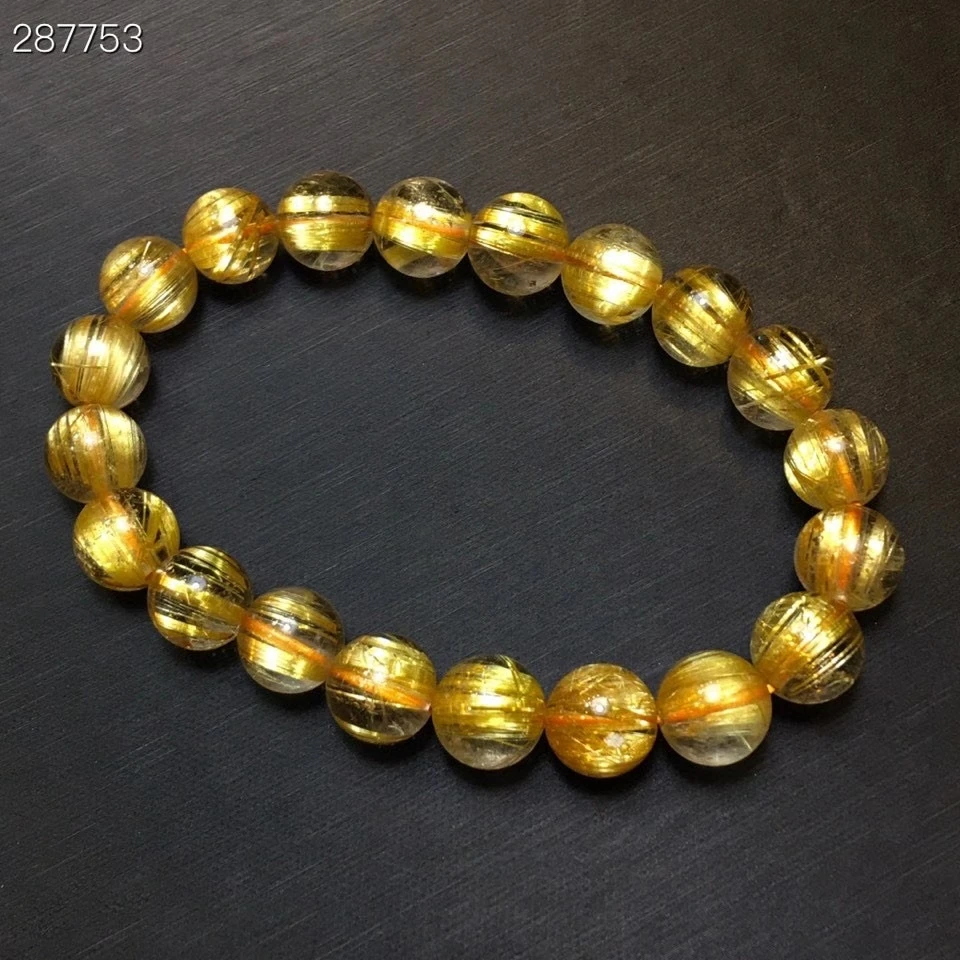 

Браслет из натурального золота и рутилированного кварца, 9,8 мм