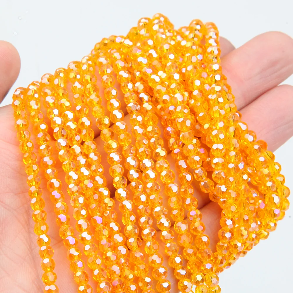 Стеклянные бусины для изготовления ювелирных изделий 4 мм 96 шт