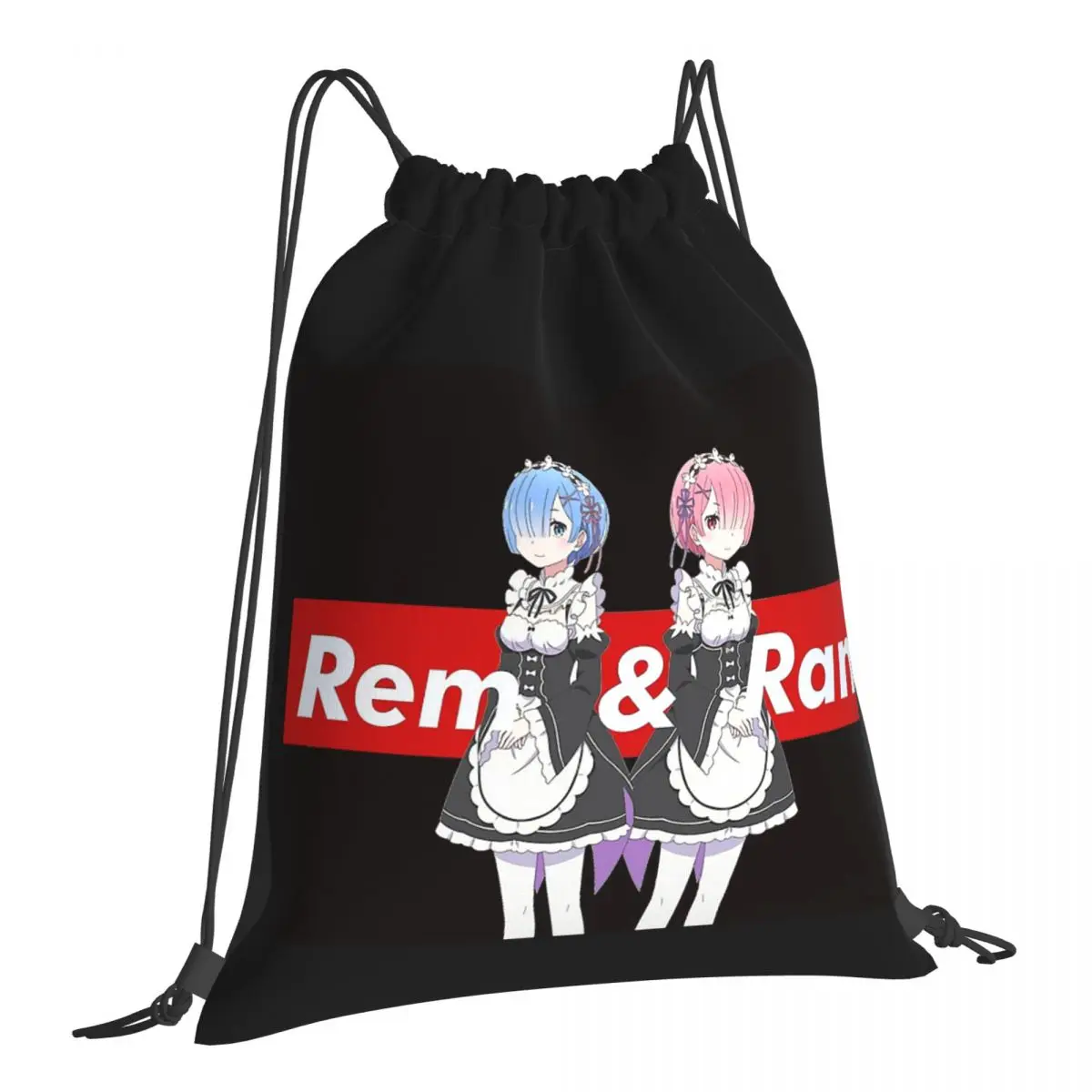 Rem Ram Maid Re Zero Аниме Natsuki Subaru Kawaii Сумки на шнурке для тренажерного зала обуви