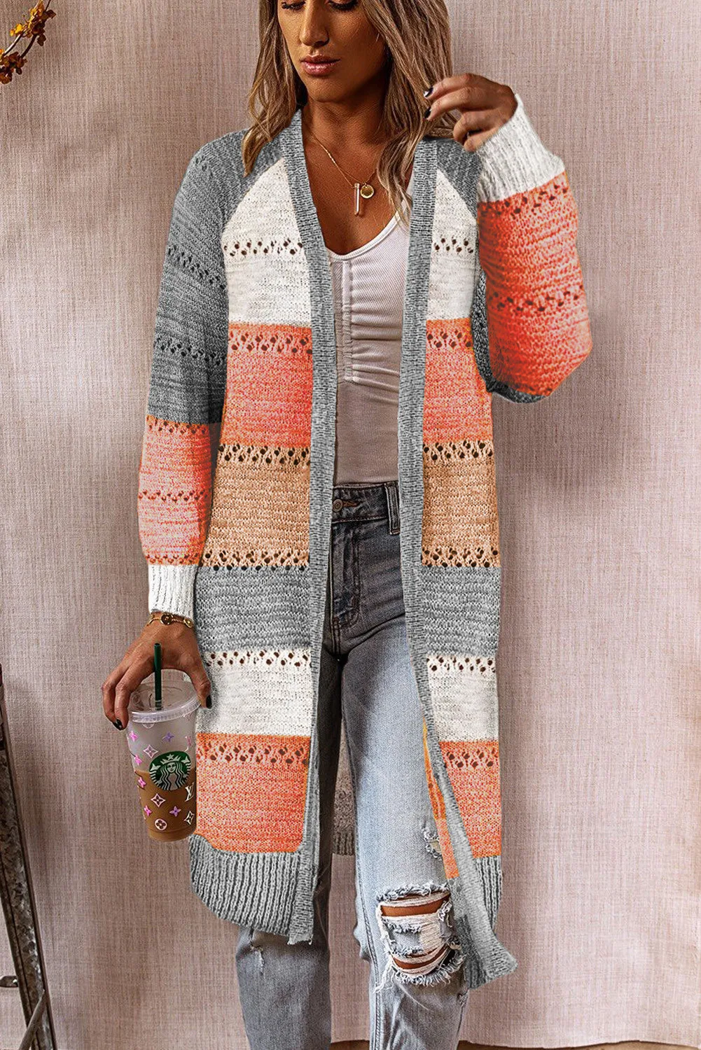 2023 New Autumn and Winter New Cardigan Sweaters for Women Print Long Sleeve Knitter Knitted Cardigan