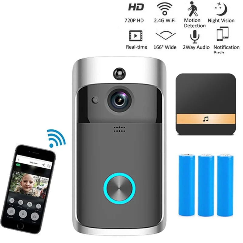 

... Smart Doorbell Camera Wifi Wireless Call Intercom Video-Eye for Apartments Door Bell Ring for Phone Home Security Cameras