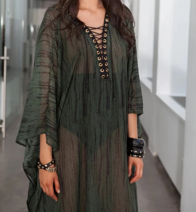 F4829 необычное длинное женское свободное пляжное платье