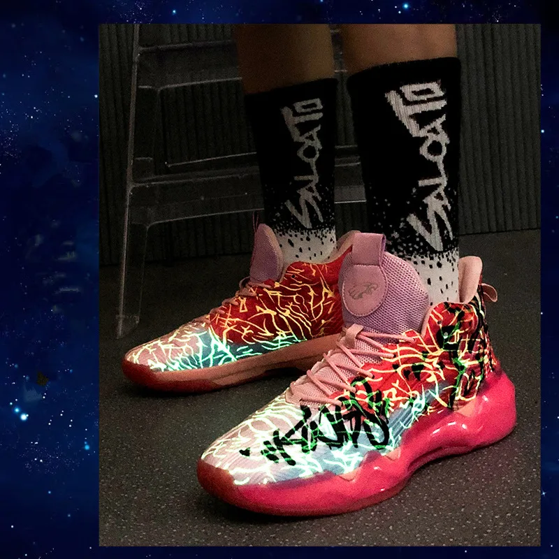 Superstar Fashion Reflective Sneakers Basketball Men Women Breathable Mesh High-top Sneakers Men Professional Basketball Shoes