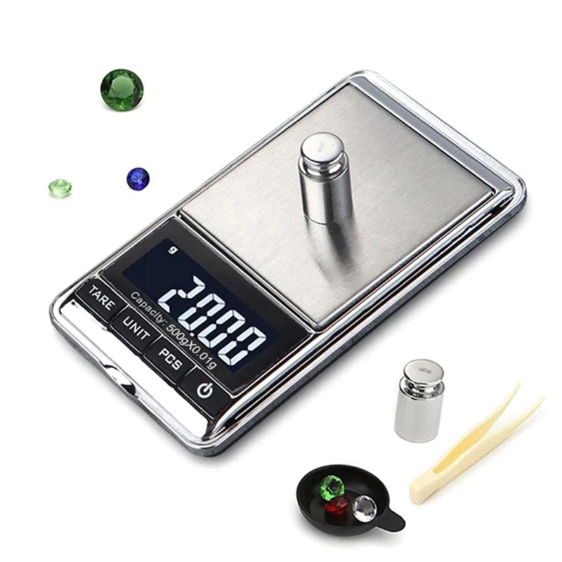 

Digital Pocket Jewelry Scale High Precision Portable Scale Steelyard 0.1 g Reloading Compatible W/ Jewelry & Gems