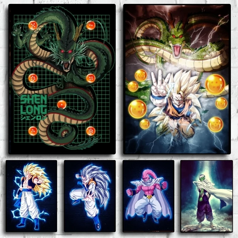 Картина на холсте аниме постер Гоку шэньрон сон Драконий жемчуг настенные художественные наклейки подходят для украшения детской комнаты праздничные подарки