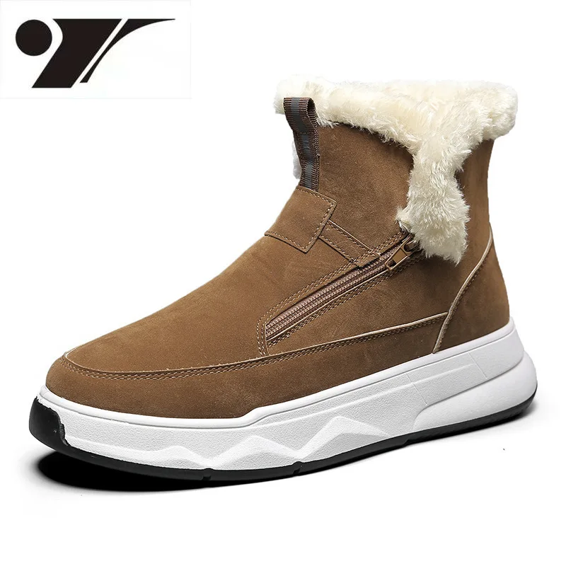 

Уличные модные удобные зимние ботинки, зимняя бархатная теплая обувь из хлопка, повседневные Нескользящие кроссовки на платформе, мужские ...