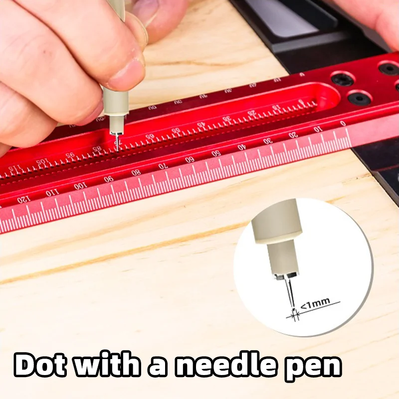 Деревообрабатывающая линейка 300/400/500 мм точная Алюминиевая для отверстий