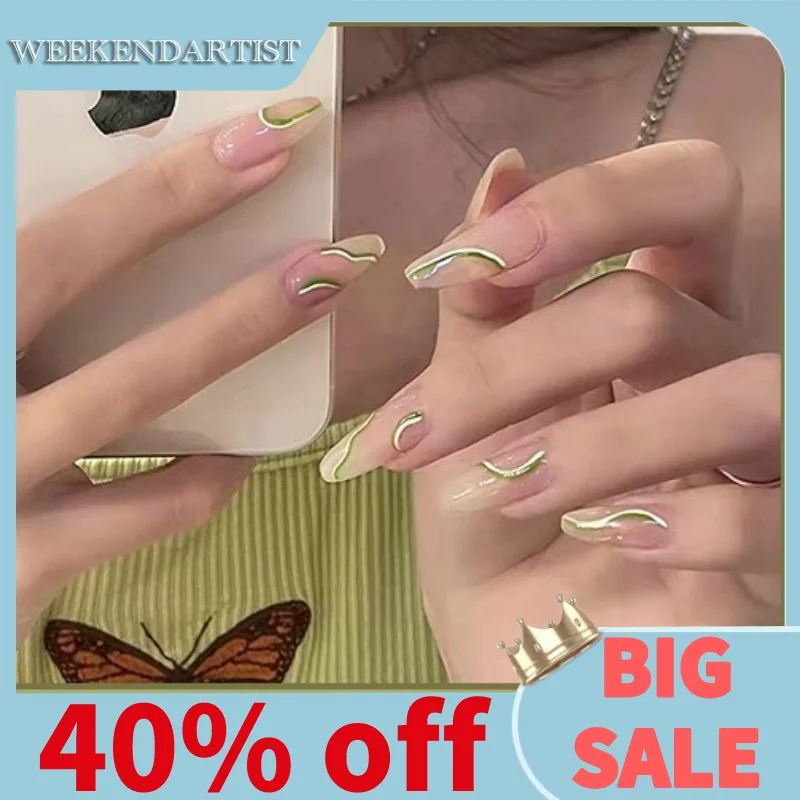 

1 Dollar 24pcs False Nail Press on Full Cover Short Gradient Easy Wear for Daily Reusable Multiple Style Natural Free Shipping