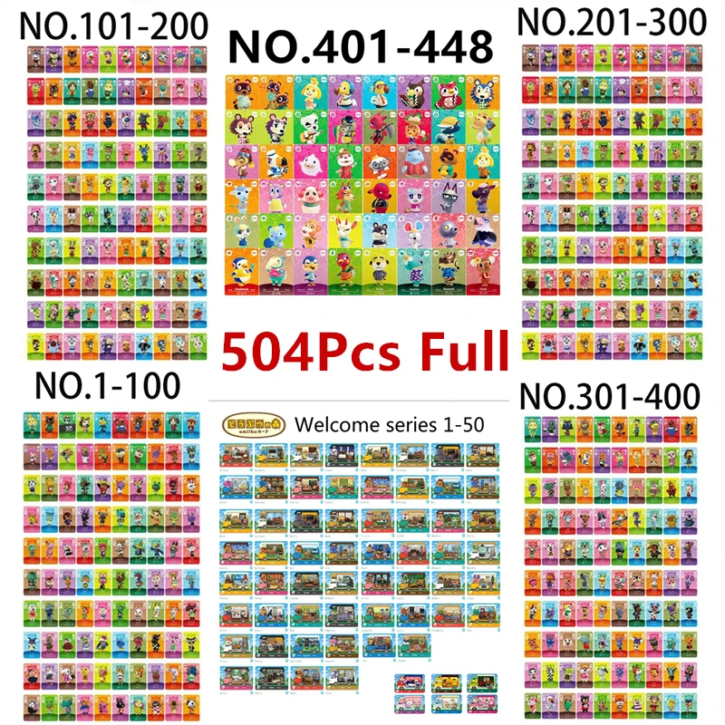 

Fast Shipping Full Set 504pcs SERIES 1+2+3+4+5+Welcome50+San6 Animal Croxxing Mini Card NFC Cards Tags for NS Switch ACNH