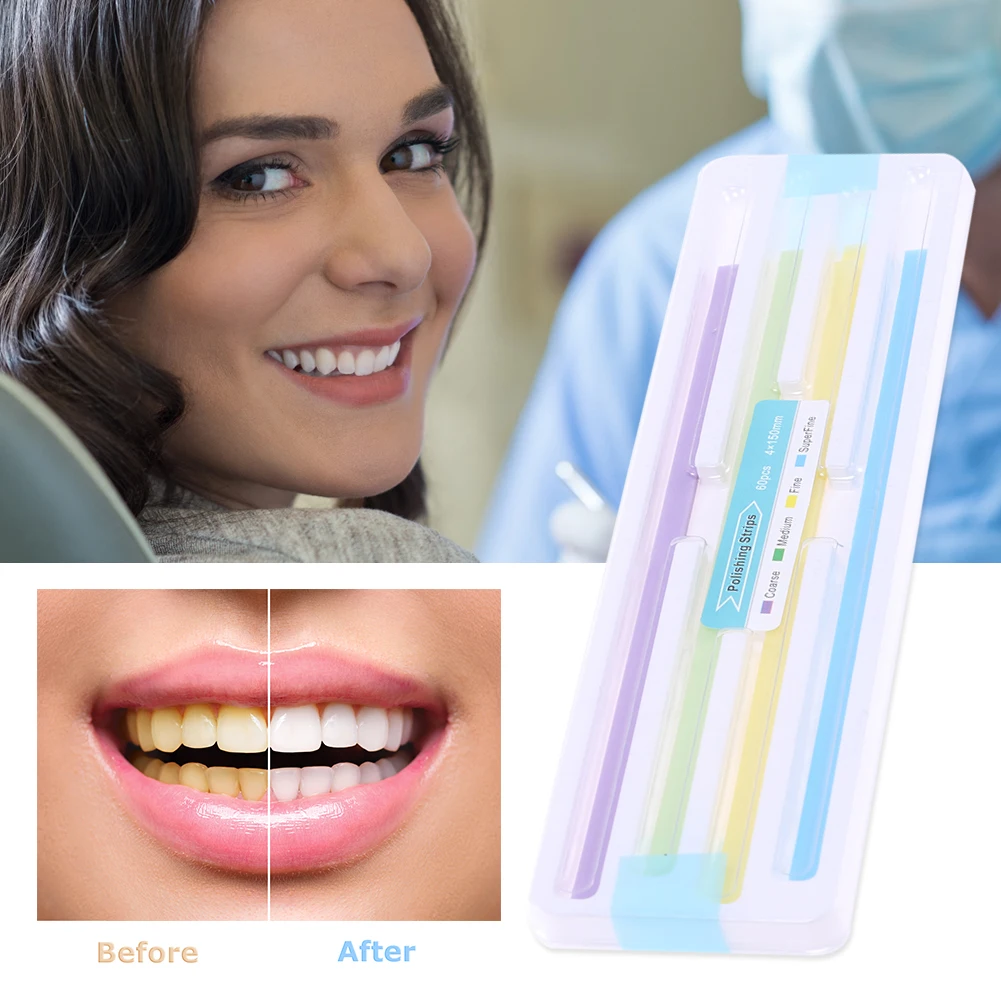 

60pcs Teeth Finishing Strip Fine Oral Care Resin Teeth Sanding Strip Whitening Dental Interproximal Finishing Paper Dentist Tool