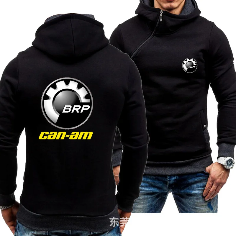 

Spring Autumn Men's Hoodies BRP can-am Car Logo Print Casual Diagonal zipper Sweatshirts Man Hoody Harajuku Zipper Jacket