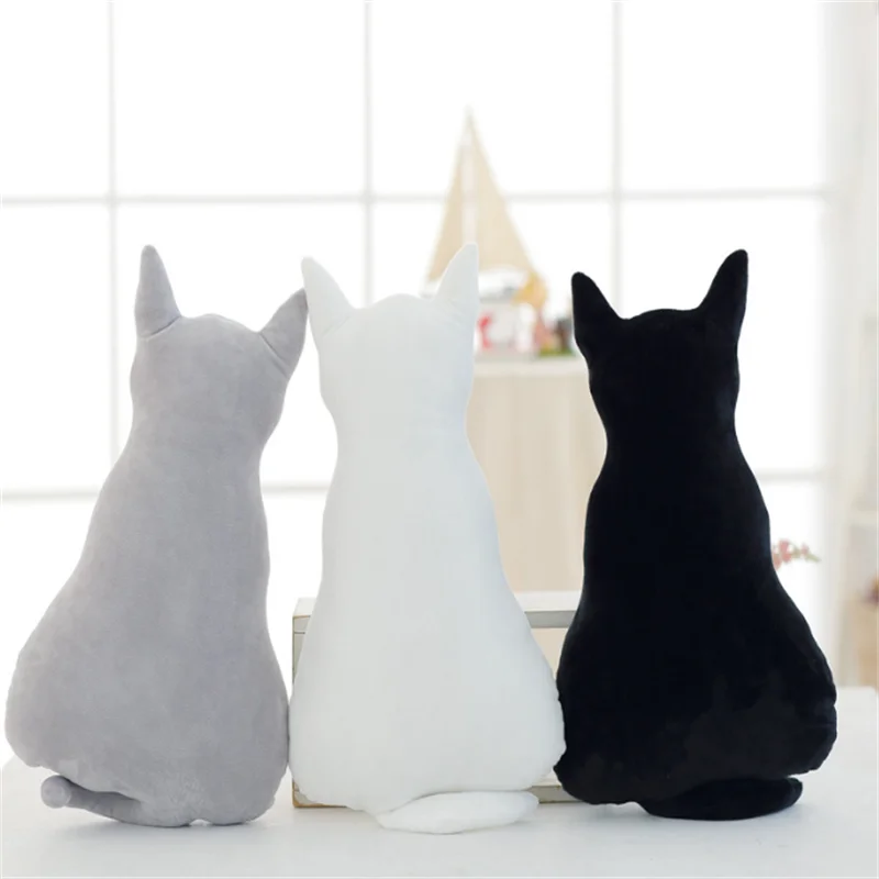 

Super Cute Soft Plush Cushion Back Cat Seat Sofa Pillow Plush Toy Stuffed Animal Doll Head Pillows Creative New Year Gift