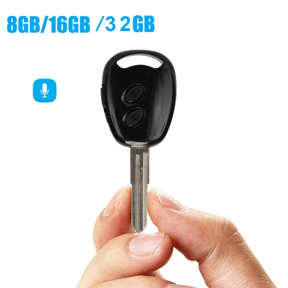 

8GB/16GB/32G Digital Voice Recorder Micro Car Key Sound Recorder 38Hrs Professional Voice Recorder Oculta MP3 Player Dictaphone