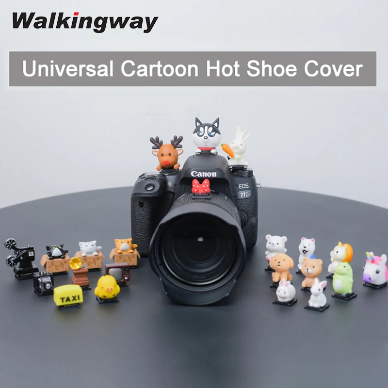 Universal 3D Cartoon Hot Shoe Cover Flash Dust Cap Protector Compatible with Canon Sony Nikon Olympus Panasonic Pentax Cameras