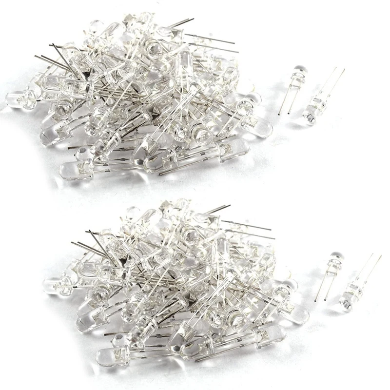 

LED Bright Light Lamp Emitting Diode, 140 Piece, DC 3V-6V, 5Mm, White