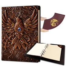 DND Campaign Journal with 3D Embossed Leather Cover - 200 Blank Pages Notebook Great RPG Notepad for GM & Player Cthulhu