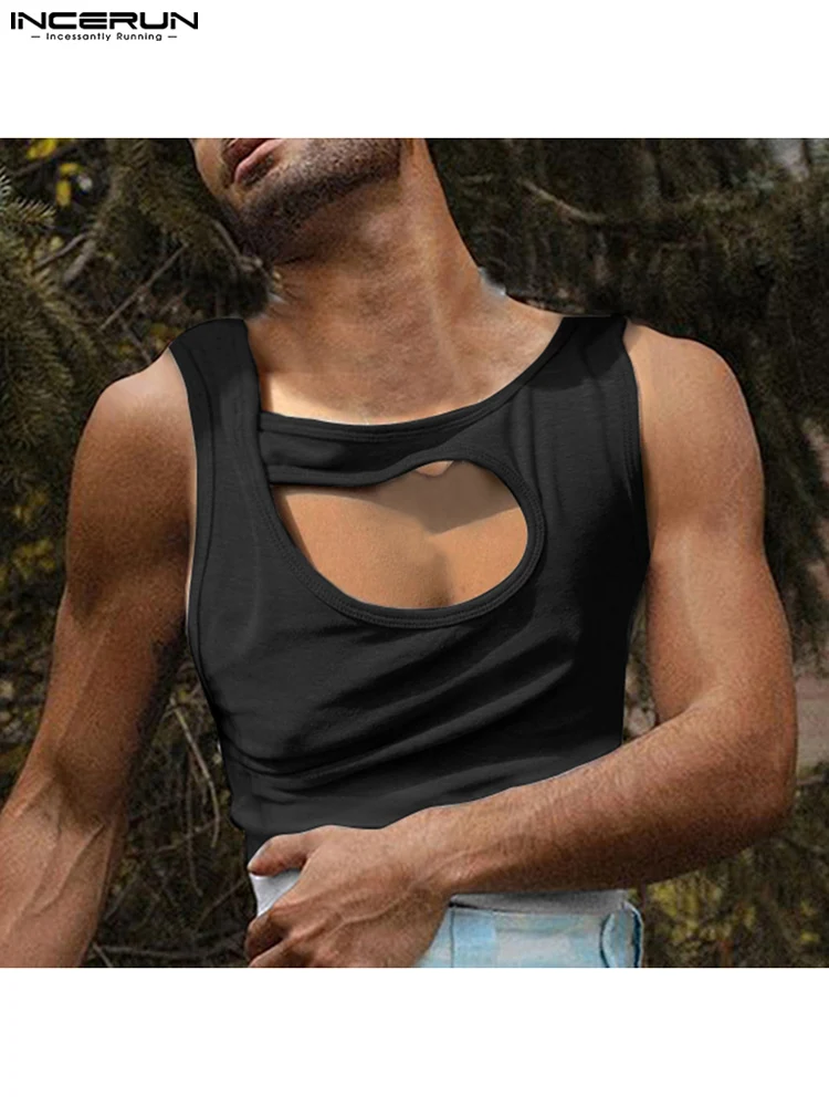 

Stylish New Men Hot Sale Waistcoat Solid Comfortable Hollow Out Vests INCERUN Tops 2022 Male Fashion Sleeveless Tank Tops S-5XL