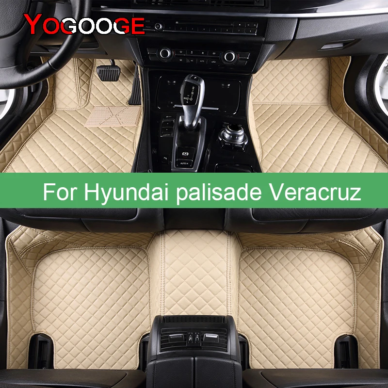 

YOGOOGE Car Floor Mats For Hyundai Palisade Veracruz Foot Coche Accessories Auto Carpets