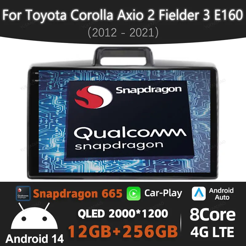 Автомобильный радиоприемник Android 14 для Toyota Corolla Axio 2 Fielder 3 E160 2012-2021 Мультимедийный