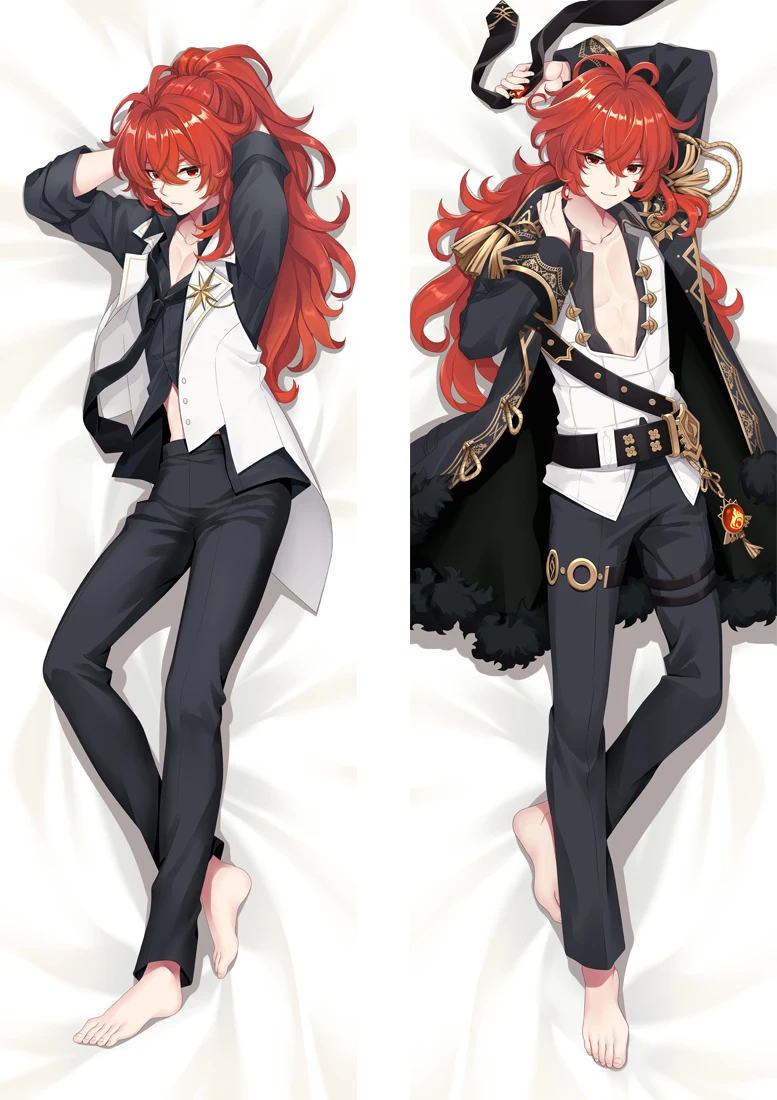 

New Japanese Anime Genshin - Diluc Otaku Decorative Dakimakura Bedding Hugging Body Pillow Case