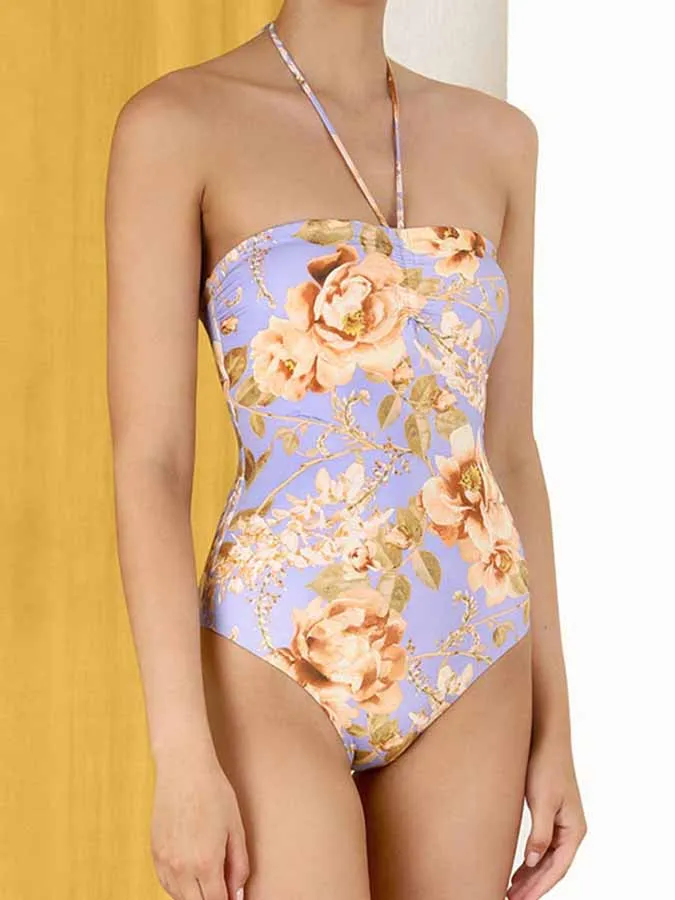 

2023 женский слитный купальник с цветочным принтом