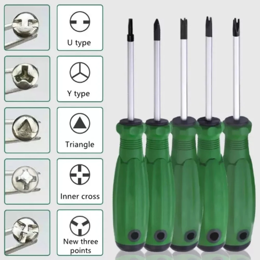 

5pcs Special-Shaped Screwdrivers Special Screwdrivers With Magnetic Precision Hand Tools U/Y/Inner Cross/Triangle/3 Points Drive
