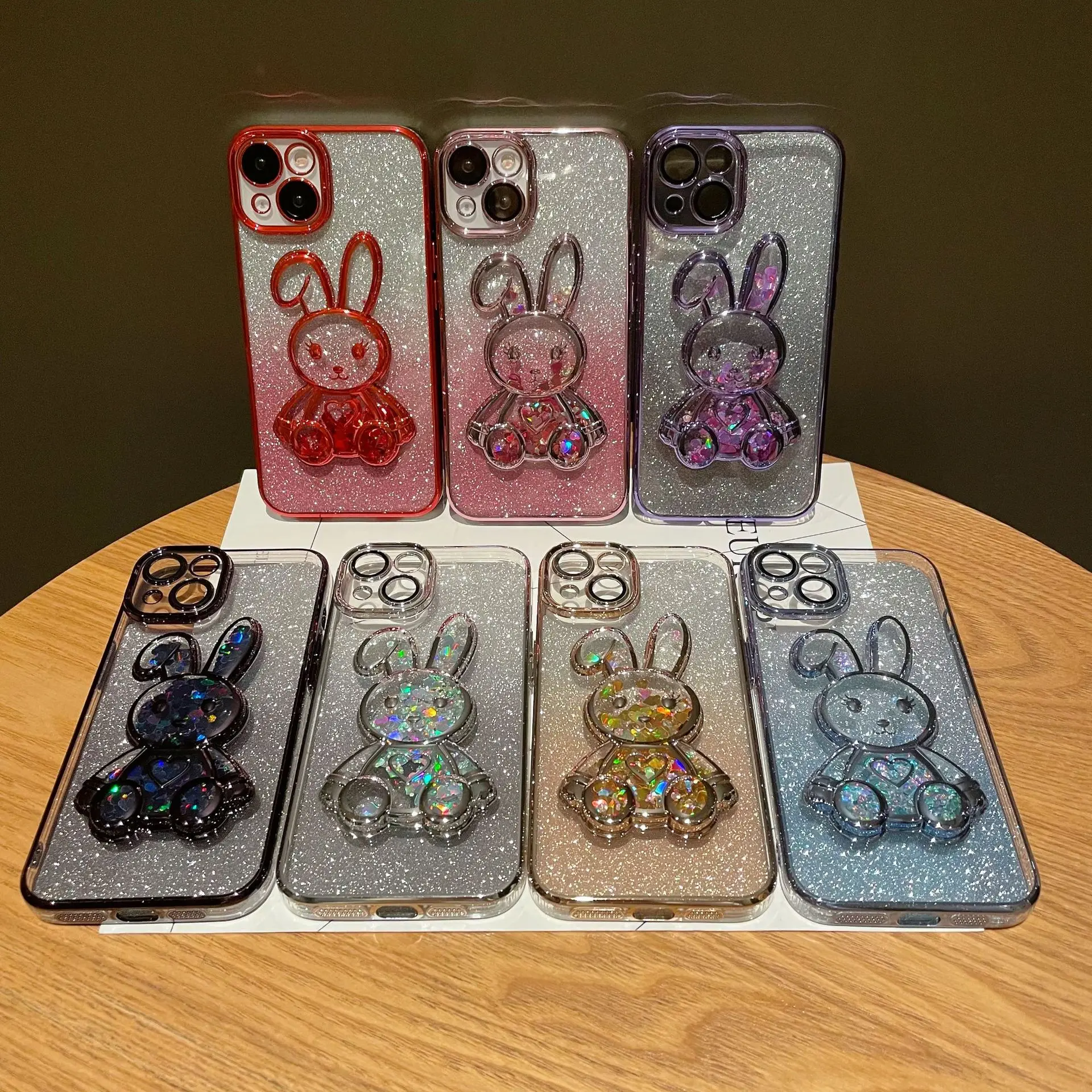 

Quicksand Flowing Case for Ladies Women Cartoon 3D Rabbit Glitter Case for iPhone 14 Pro Max 14 Plus 13 Pro Max 12 Pro
