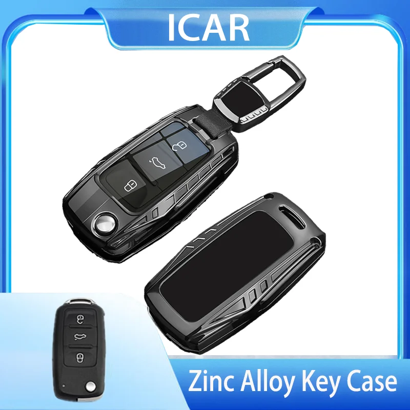 Чехол для автомобильного ключа из цинкового сплава флип-брелок с тремя кнопками