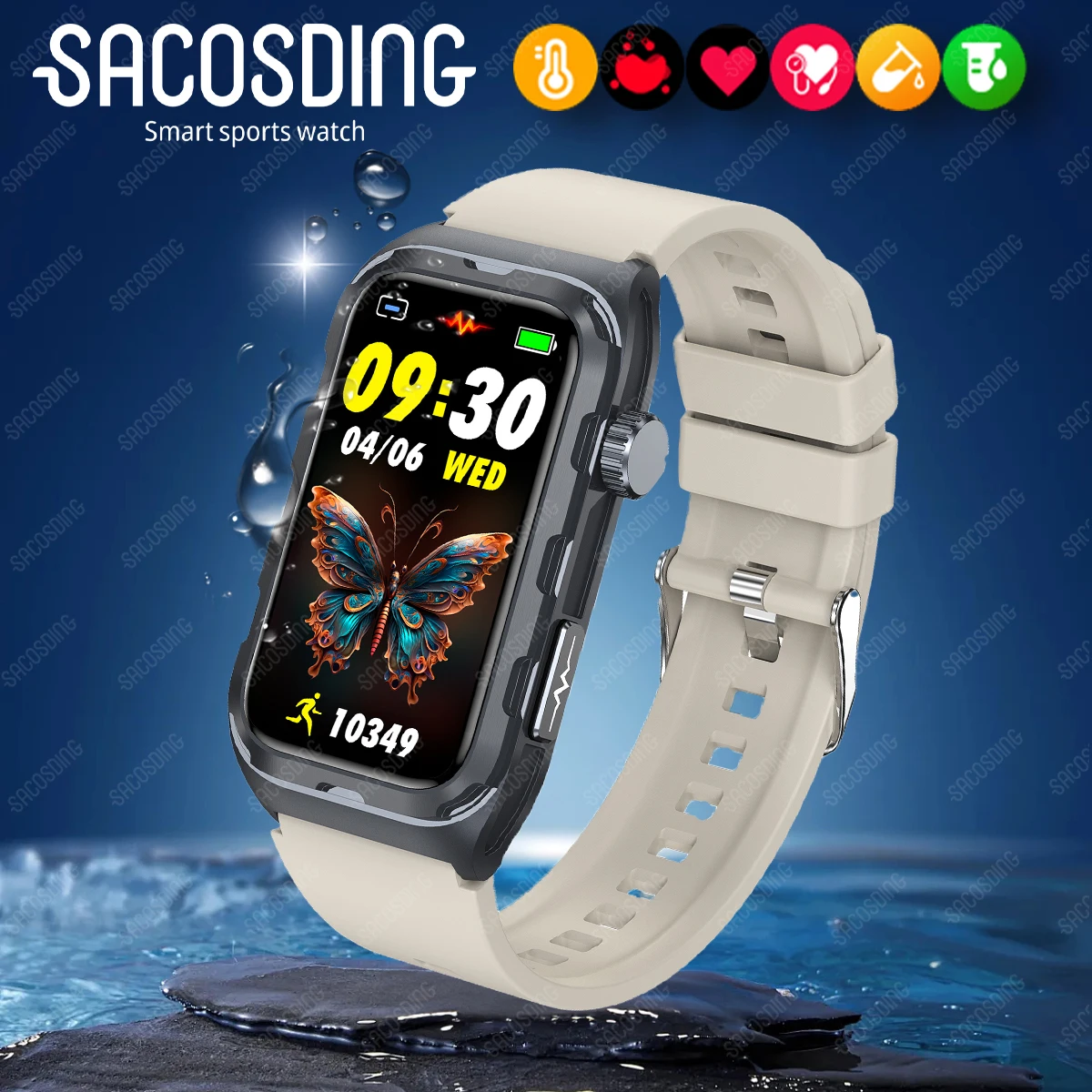 Новинка 2024 умные часы с ЭКГ браслет импульсная физиотерапия обнаружение