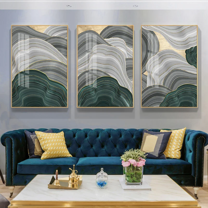 

Абстрактная Современная Золотая зеленая и белая текстура настенные художественные картины плакаты и принты на холсте постер декор комнаты домашняя живопись