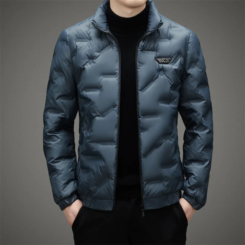 

Men Fashionable Warm Winter Coat with Thickened Design Casual Stylish Stand Collar Lightweight Thin Korean Version Short Length