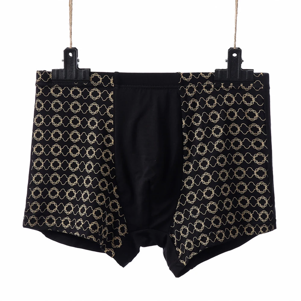 

Large Size Boxer Briefs Men Printed Underwear Modal Seamless Underpants Male Breathable Soft Panties 4X Lloose Boxer Shorts