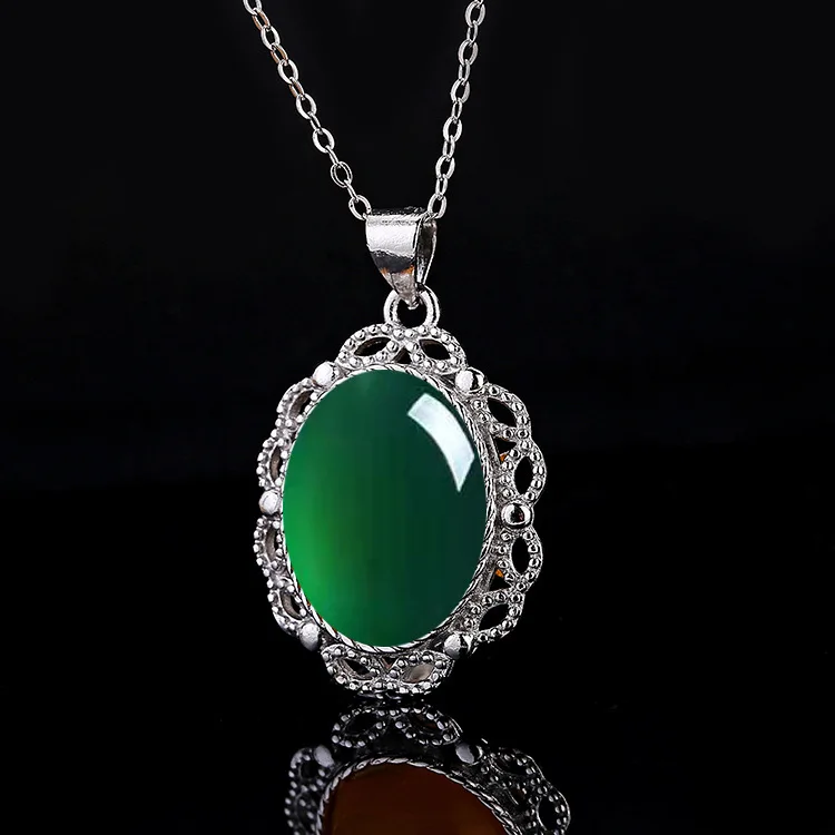 Натуральный китайский зеленый халцедон ручная работа подвеска в виде капли воды