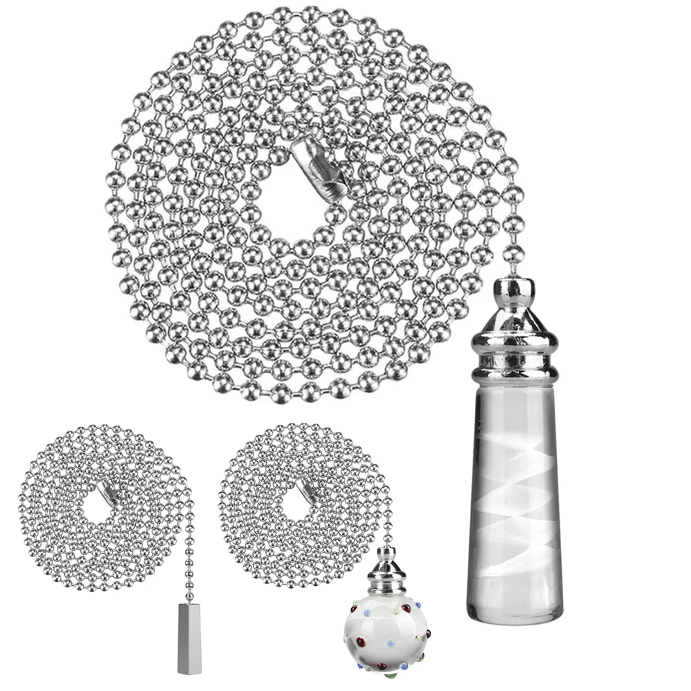 

1M Steel Beaded Ball Pull Chain String Extension with Connector for Ceiling Fan Light Fixture Light Bulb Switch Chains Extender