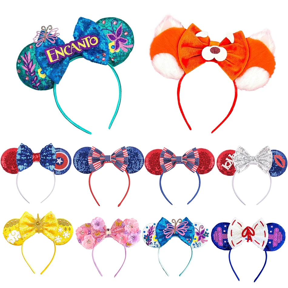 Disney Parks Ears Headbands for Baby Girl Minnie Headband Adult Girl Accessories Encanto Halloween Cosplay Adults Kids Hairband