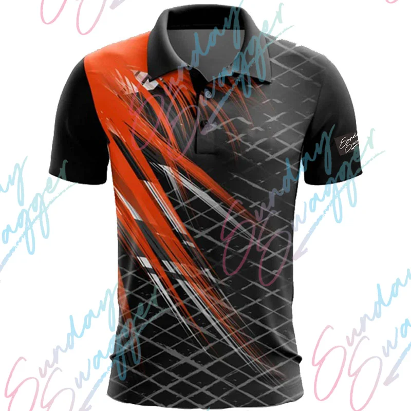 Sunday Swagger Summer Polo Wear Men's Golf Shirt Racing Short Sleeved Top Quick-Drying Breathable T-shirt Football Tennis Jersey