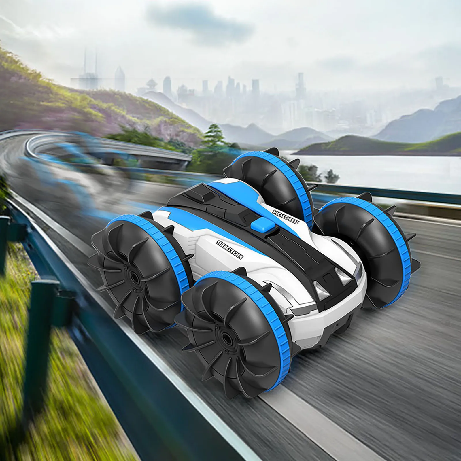 

Creative All Terrain RC Stunt Car 2.4G Double-sided Waterproof Amphibious Vehicle for Kids Remote Control Toys