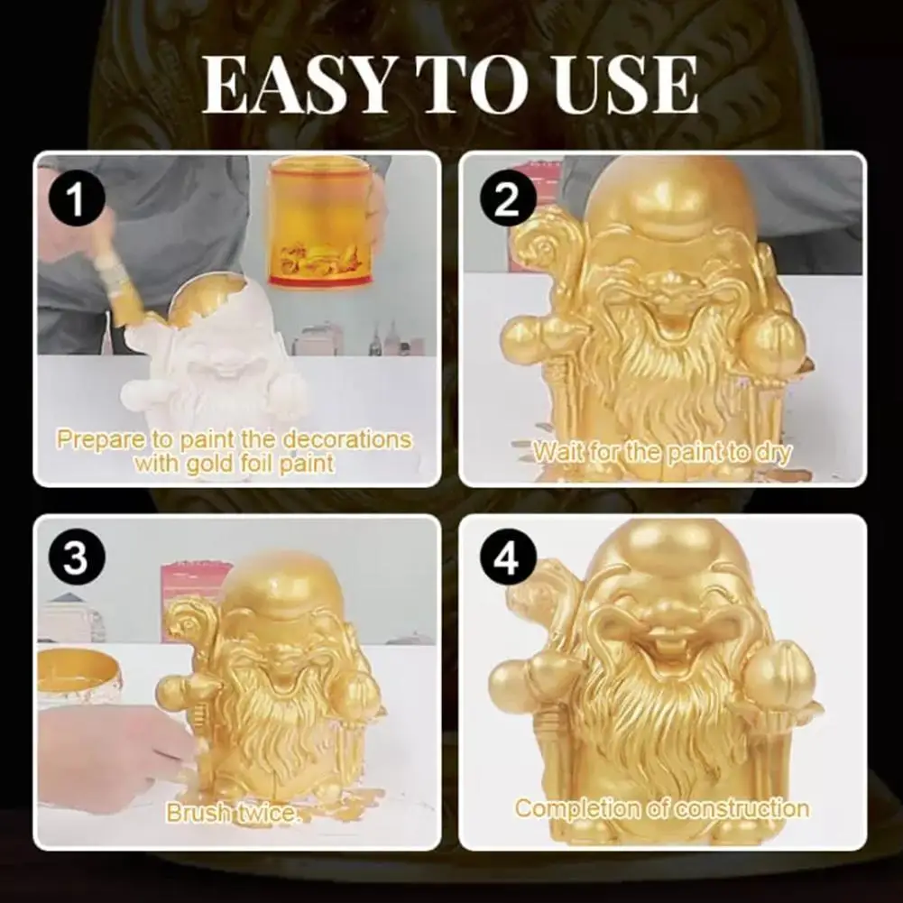 

100ml Gold Paint Metallic Acrylic Paint,waterproof Bronzing Paint For Statuary Coloring Diy Hand Painted Graffiti Pigments V3h4