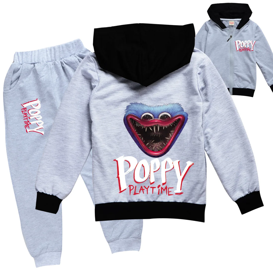 

Комплект одежды Huggy Wuggy для маленьких мальчиков, куртка на молнии и штаны для бега, комплект из 2 предметов, зимняя одежда для маленьких девоч...