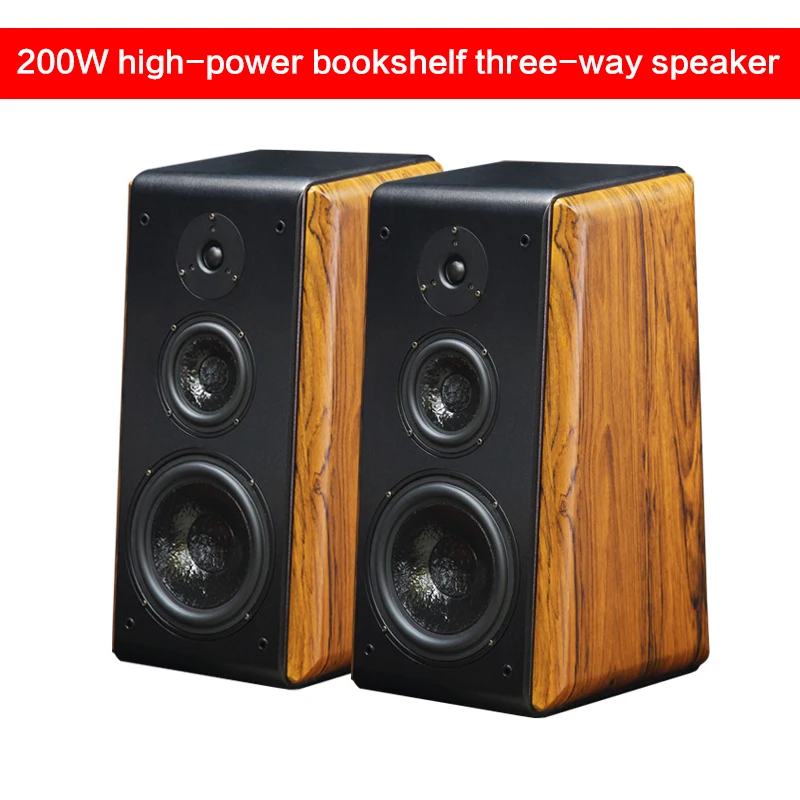 

200W 8-inch Three-way HiFi Speaker Passive Bookshelf Speaker Home Theater Floor-to-ceiling Audio High-fidelity Monitor Amplifier