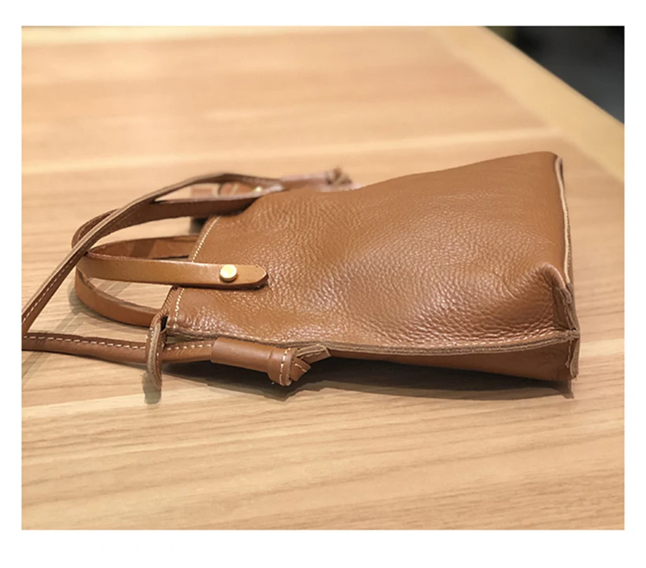 New Contrast Color Mini Shoulder Bag Women's Crossbody Bag Cowhide Art Small Bag Genuine Leather Handheld Original Handmade Bag