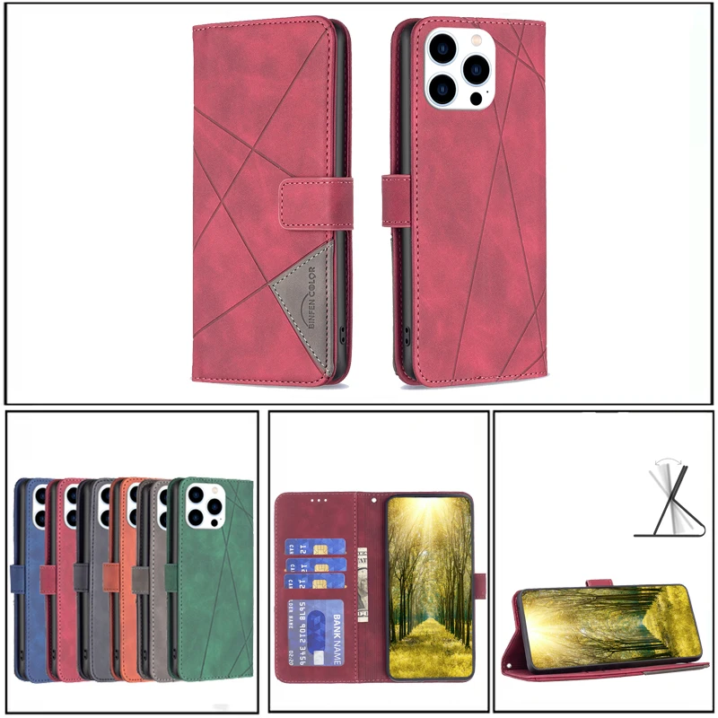 

Luxury Leather Wallet Case For iPhone 14 Pro Max 13 12 11 XR XS 8 Plus SE 2020 Phone Case Flip Magnetic Card Slot Cover Coque