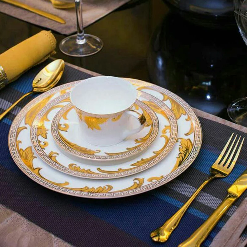 

Full Tableware of Plates Gold Knife Fork Cookware Set Kitchen Tableware Dishes Kitchen Utensils Cozinha Utensilios Kitchenware