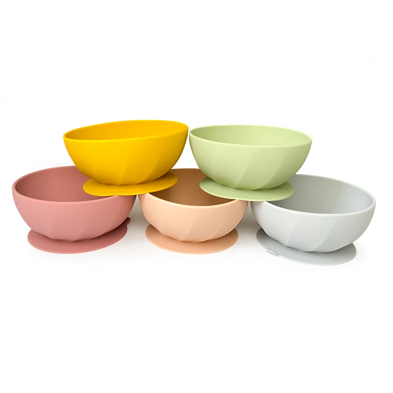 5pcs/set Silicone Baby Feeding Bowl Tableware for Kids Waterproof Suction Bowl Children Dishes Kitchenware Baby Stuff