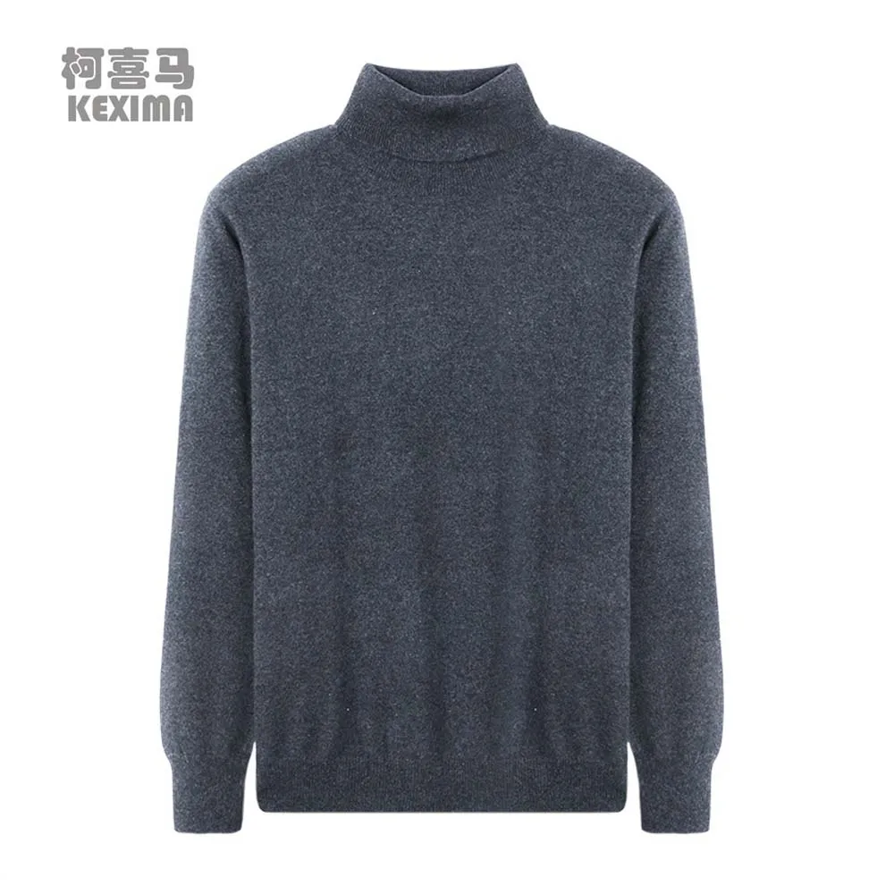 

Шерстяной кашемировый свитер eerchengqi с высоким воротником из внутренней монгольской шерсти, однотонный трикотажный кашемировый мужской сви...