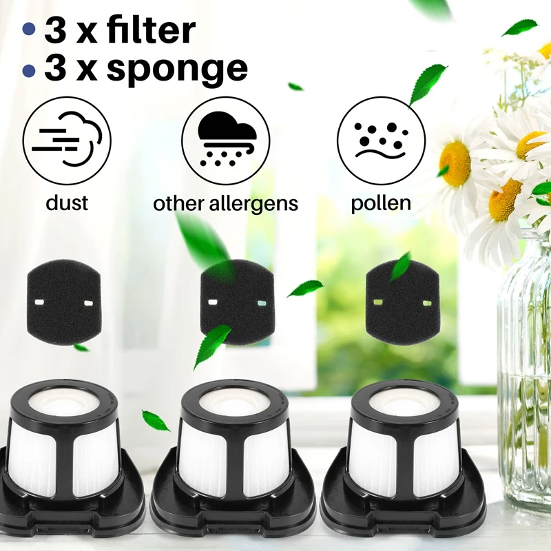 3 упаковки фильтров для Bissell 2390 2390A 2389 ластик волос домашних животных беспроводная